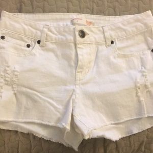 White Jean Shorts